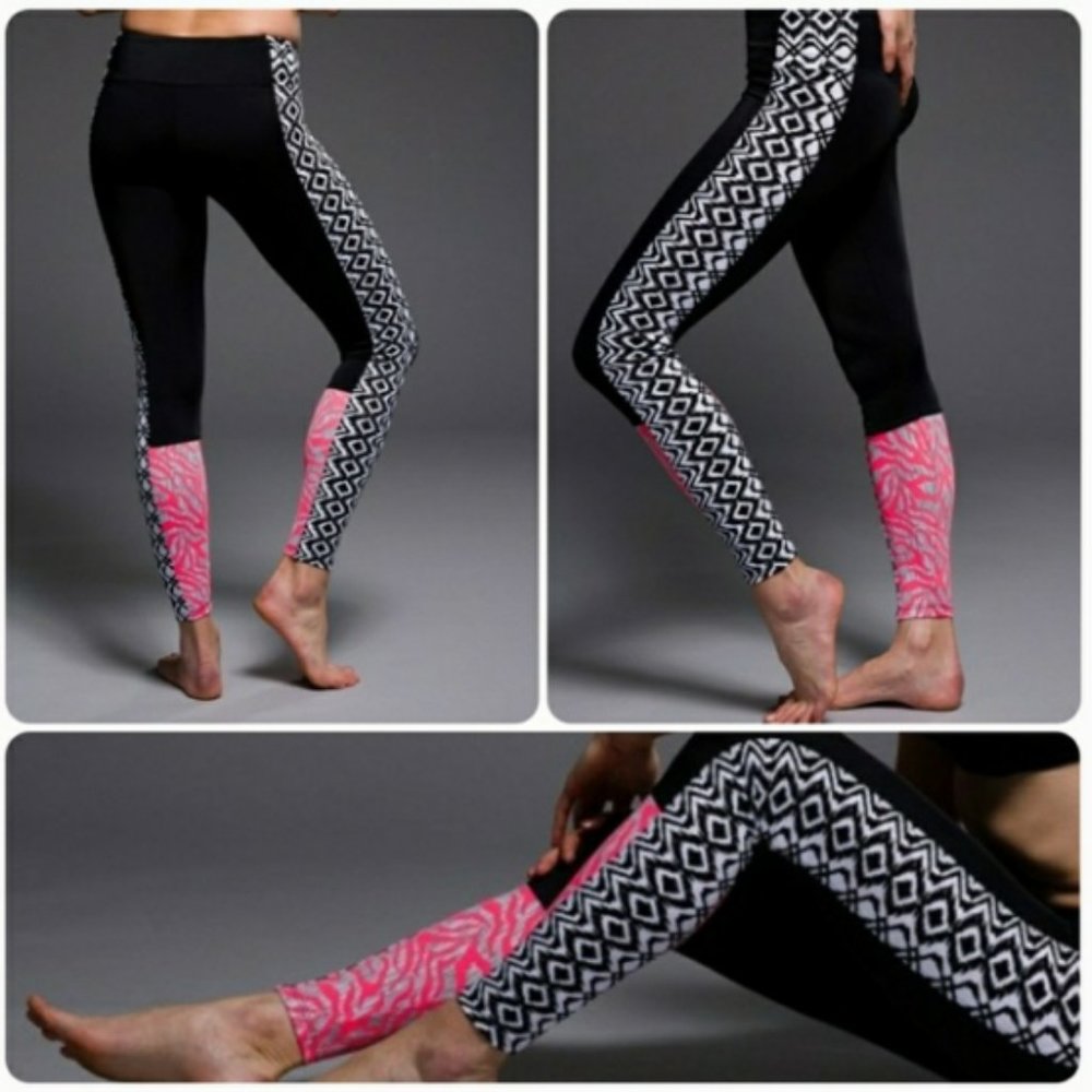 Onzie Hot Yoga Block Legging 239 Black Diamond